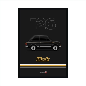 Obraz na ścianę Fiat 126p BLACK czworaczki