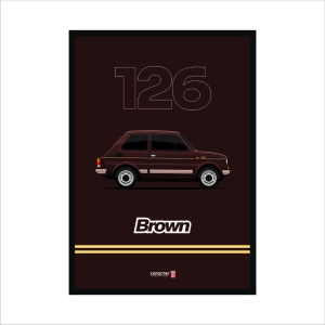 Obraz na ścianę Fiat 126p BROWN czworaczki