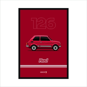 Obraz na ścianę Fiat 126p RED czworaczki