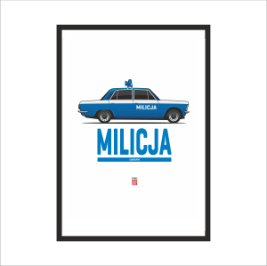 Obraz na ścianę Milicja Fiat 125p