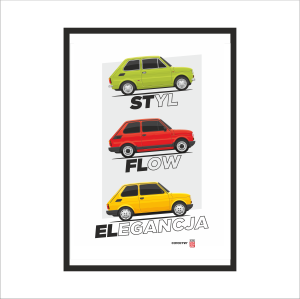 Obraz na ścianę  Fiat 126p 3 Generacje ST, FL, EL