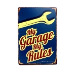 Blacha / Tablica ozdobna  MY GARAGE MY RULEZ 20x30cm