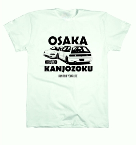 Koszulka t-shirt "OSAKA KANJOZOKU - HONDA" (biała)