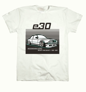 Koszulka t-shirt "BMW E30 - Beauty and beast"