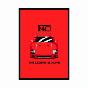 Obraz na ścianę FERRARI F40 The Legend Is Alive KOLOR red