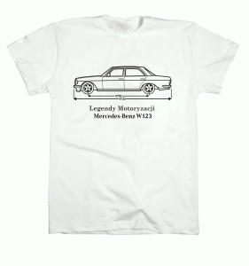 T-shirt koszulka MERCEDES W123  Legendy Motoryzacji