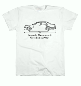 T-shirt koszulka MERCEDES W124  Legendy Motoryzacji