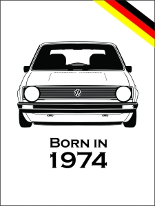 Plakat 30x40cm Volkswagen Golf born in 1974