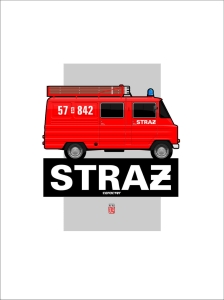 Plakat 30x40cm ŻUK straż strażak SŁUŻBY PRL