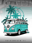 Plakat VOLKSWAGEN T1 SAMBA VW  format A3