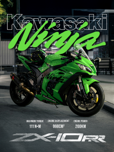 Plakat KAWASAKI NINJA motocykl format A3