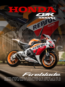 Plakat HONDA CBR 1000RR motocykl format A3