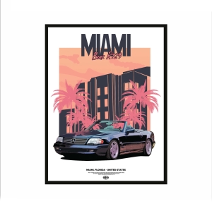 Obraz na ścianę Mercedes R129 MIAMI Benz