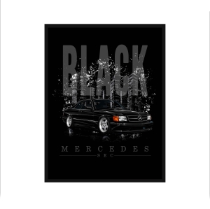 Obraz na ścianę MERCEDES SEC BLACK W126 C126
