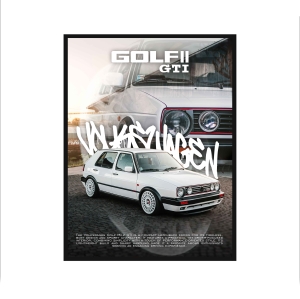 Obraz na ścianę VOLKSWAGEN GOLF MK2 White GTI