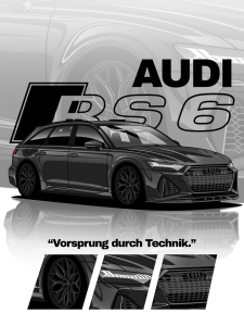 Plakat A3 AUDI RS6 BLACK