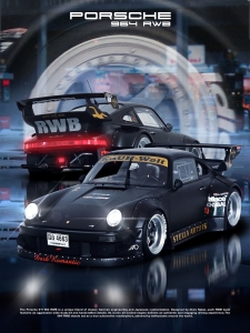Plakat A3 PORSCHE RWB 911 964 Black