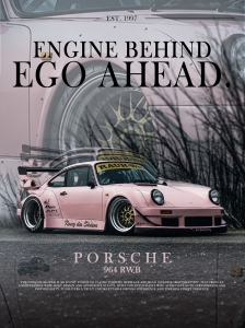 Plakat A3 PORSCHE RWB 911 964 Pink