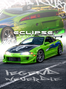 Plakat A3 MITSUBISHI ECLIPSE Fast & Furios Brian Japan