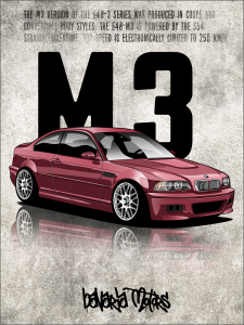 Plakat A3 BMW E46 M3 Bavaria Motors 