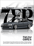 Plakat A3 BMW Seven 7ER E38