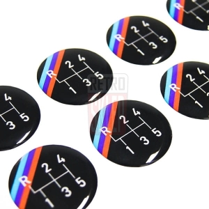 Naklejka żelowa "M-TECHNIK 5B" na gałkę lewarka zmiany biegów 30 mm